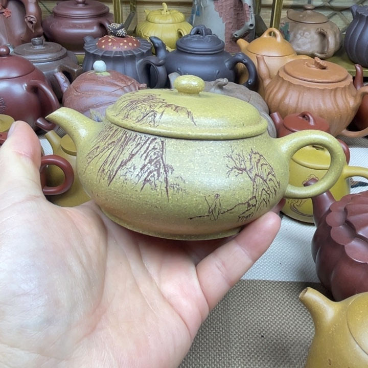 茶壶紫砂紫砂壶粗砂本山段名炉220cc