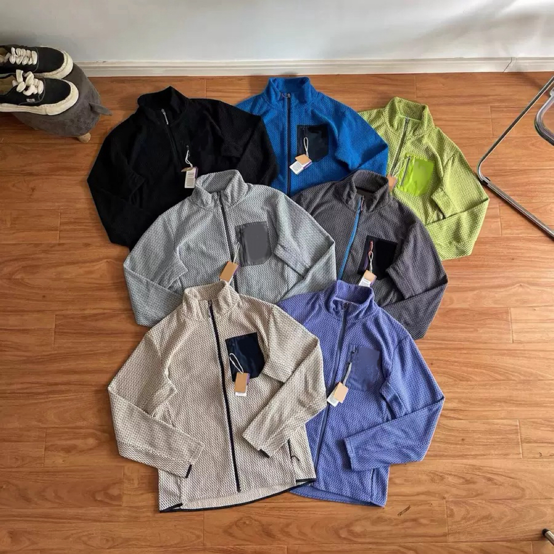 R1 Air Full-Zip 2025新款波浪纹户外休闲全拉链夹克外套抓绒衣