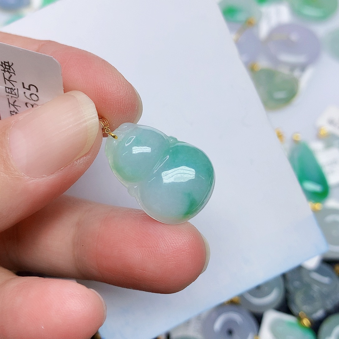 翡翠18K金镶嵌颈饰346788