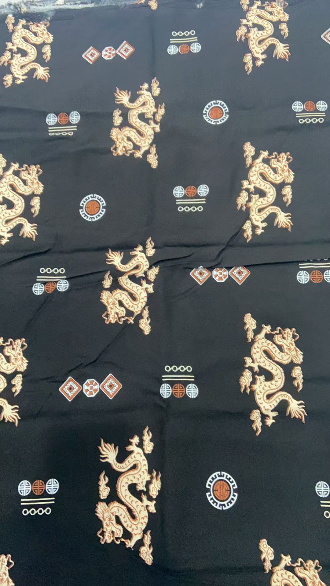 龙绵绸数码印花   棉绸面料