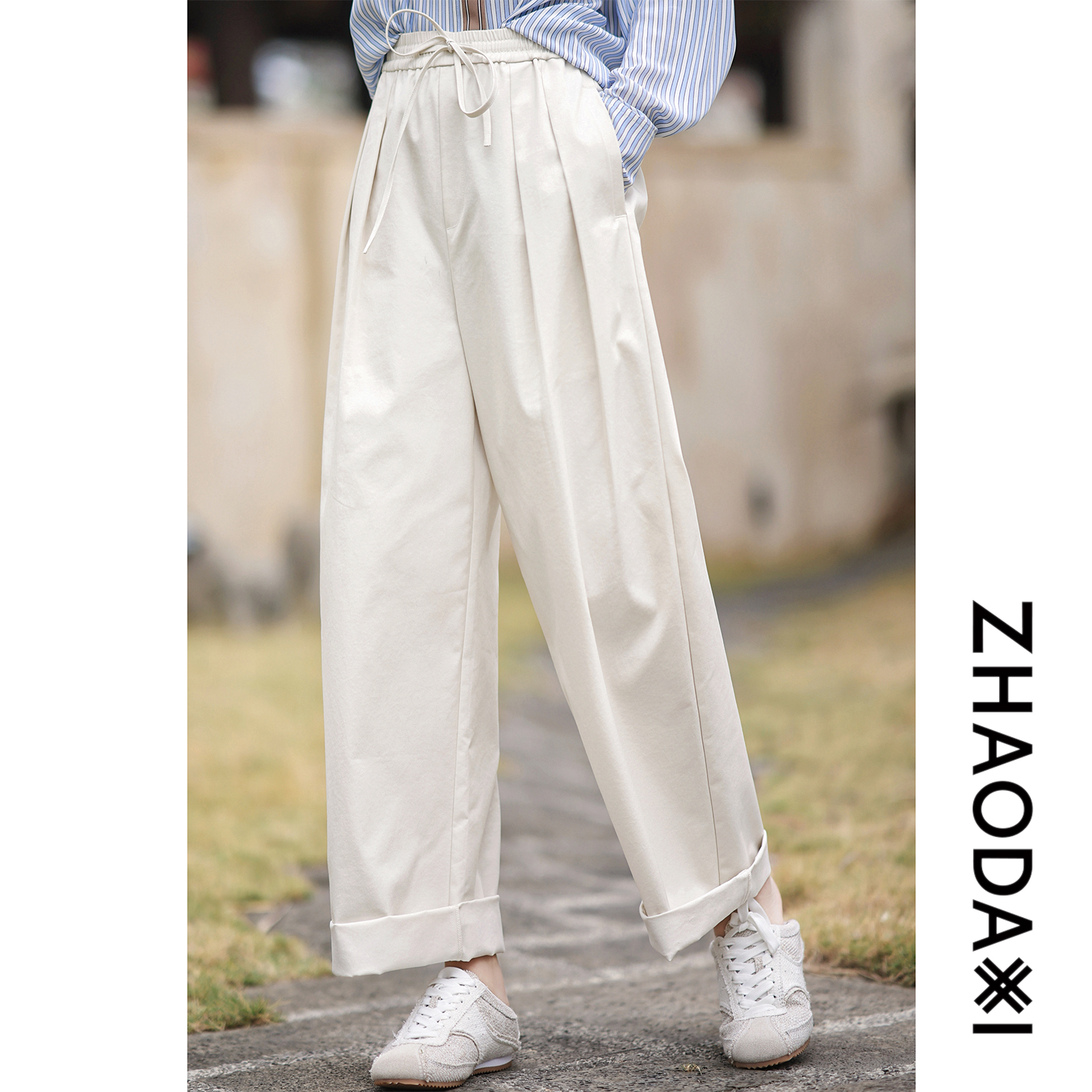 【赵大喜】现货！海街日记休闲裤｜细斜纹天丝棉休闲裤佰搭松紧长裤