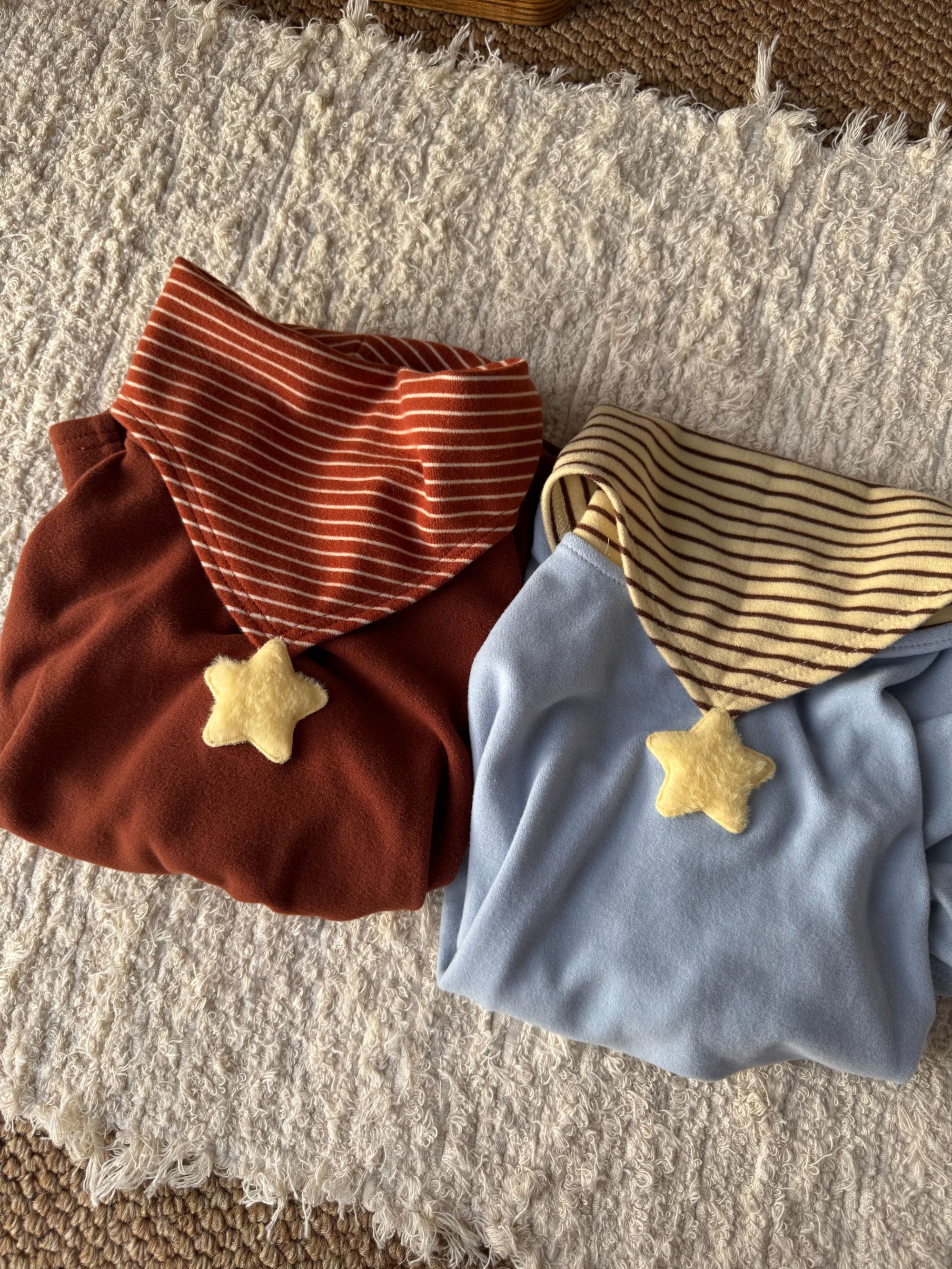 汤尼熊狗狗服装秋冬星星条纹拼接领雪纳瑞泰迪比熊四脚保暖打底