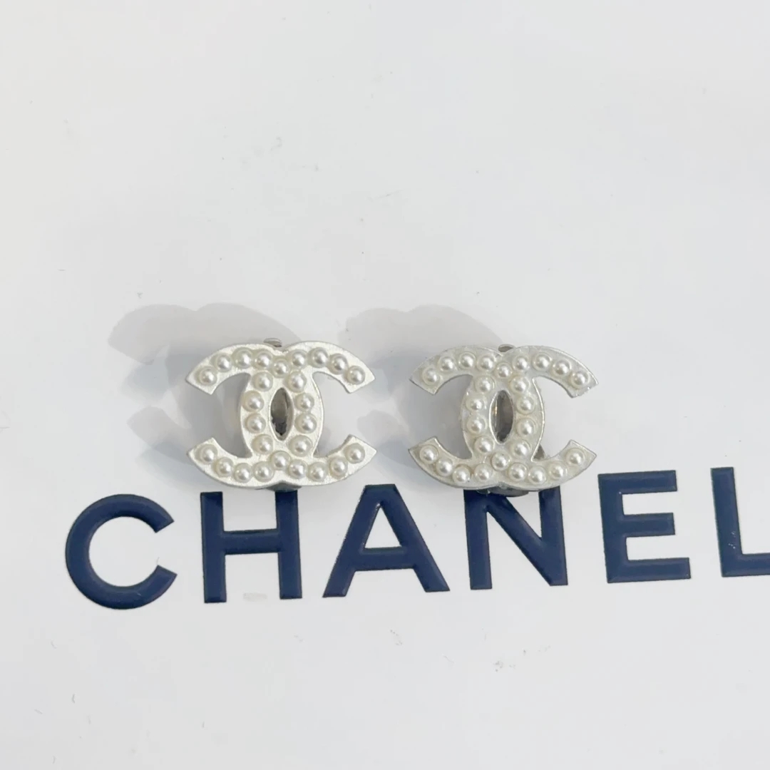 95新 Chanel/香奈儿 Chanel vintage香奈儿中古双c珍珠耳夹