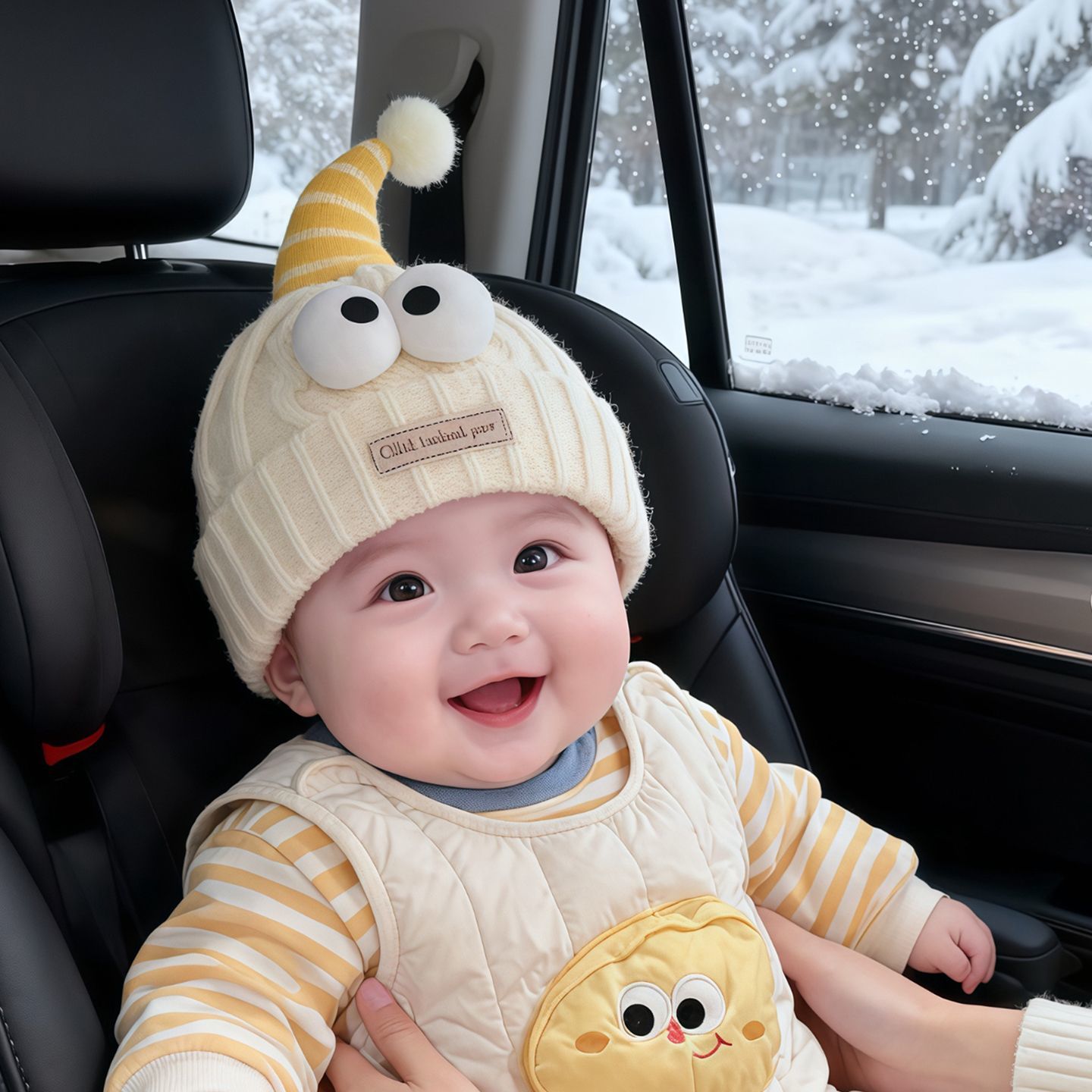 婴儿帽子秋冬超萌搞怪小月龄针织帽冬季新生婴幼儿男女宝宝毛线帽