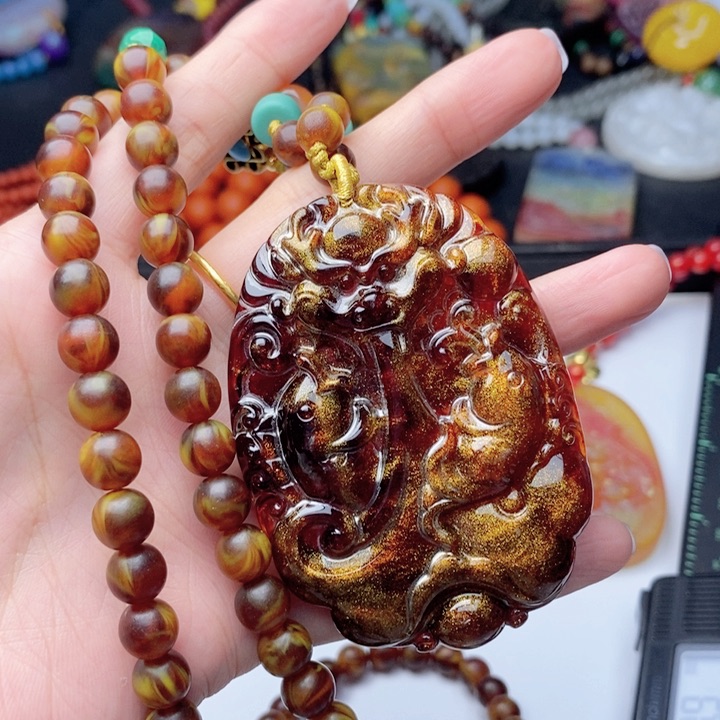 蜜蜡颈饰未镶嵌144套装