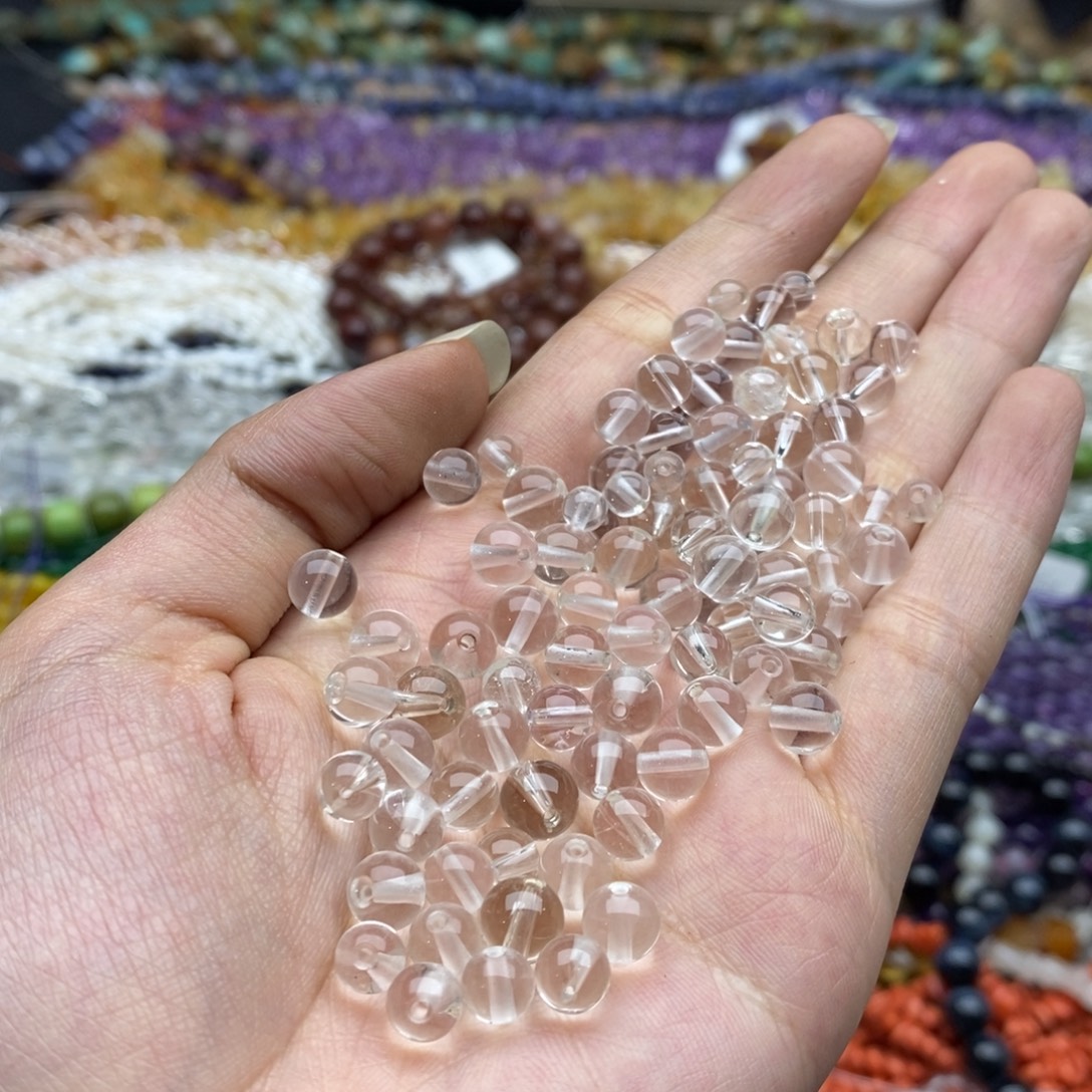 未镶嵌玛瑙/玉髓珠宝半成品20个6mm白水晶圆珠