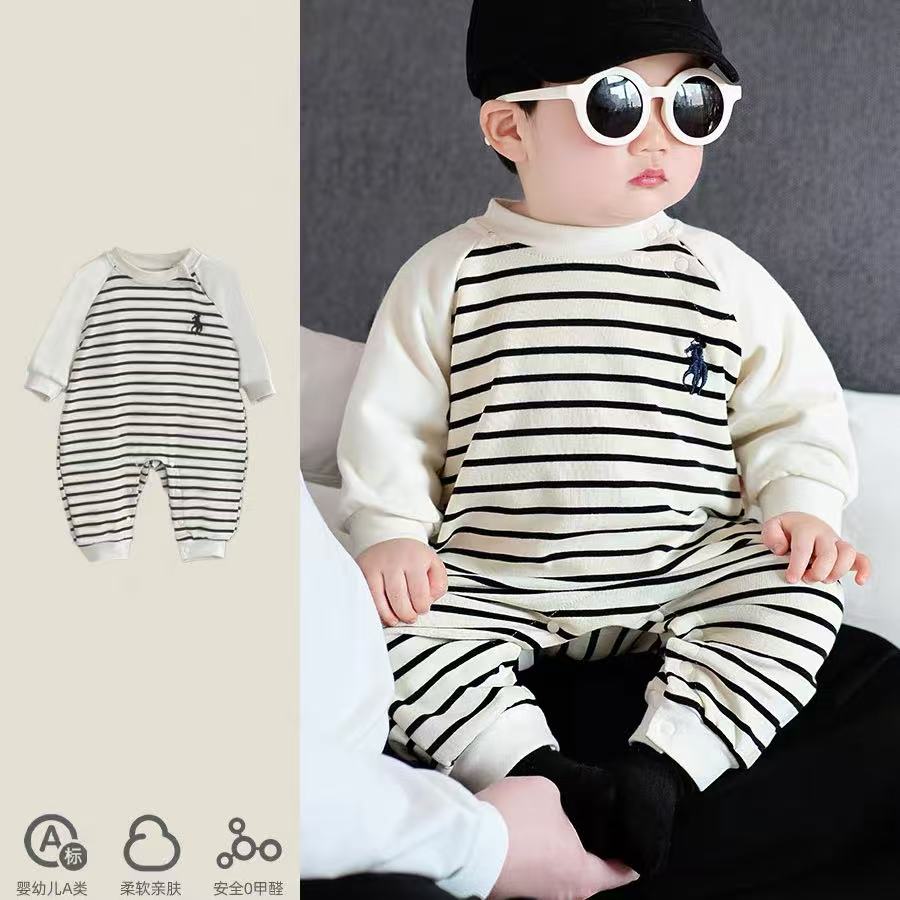 新生儿衣服春秋长袖连体衣韩系潮流宝宝爬服婴儿秋季连体衣