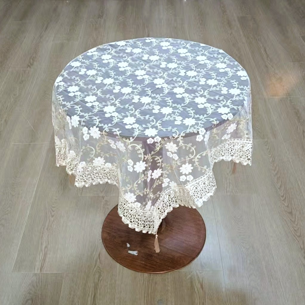 D56 牛奶丝363米色 (110x110cm方）电视机50-55寸，方桌圆桌盖巾