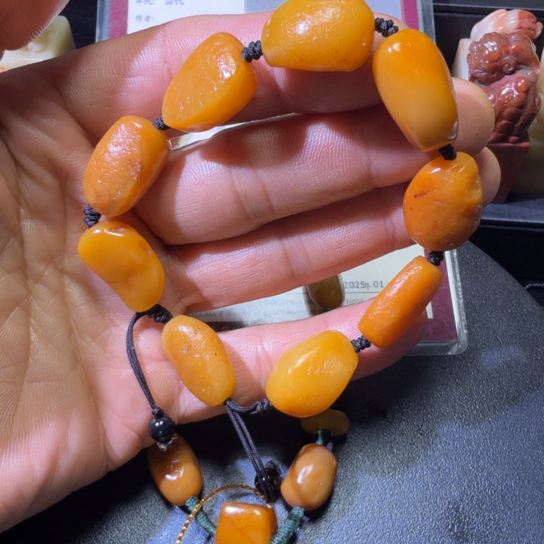 寿山石印石寿山田黄石手串