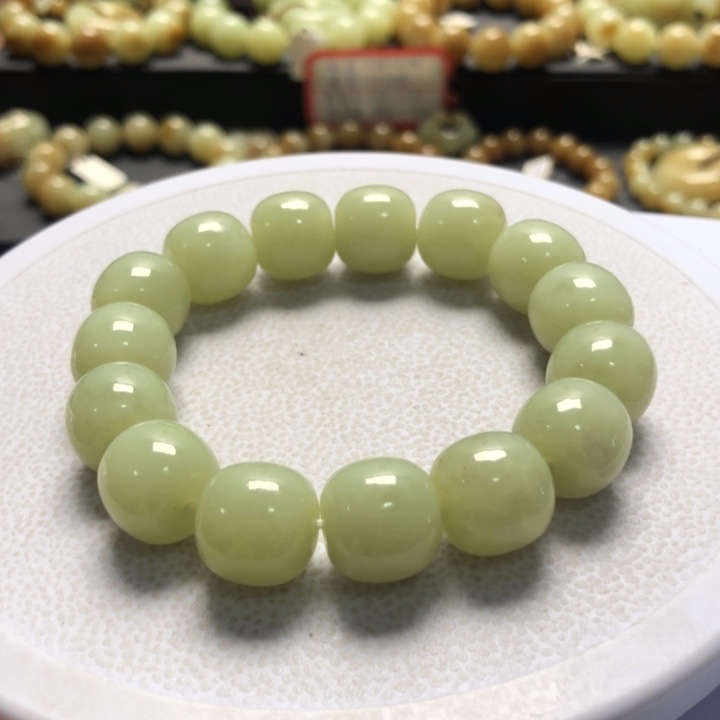 和田玉手串未镶嵌卡14