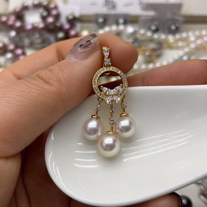 海水珍珠吊坠(不含链)银S925镶嵌