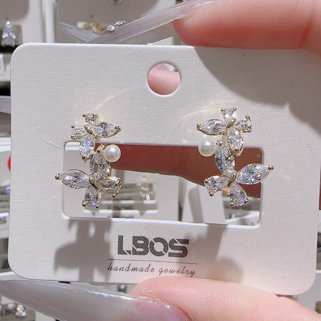 锆石铜合金925银耳环