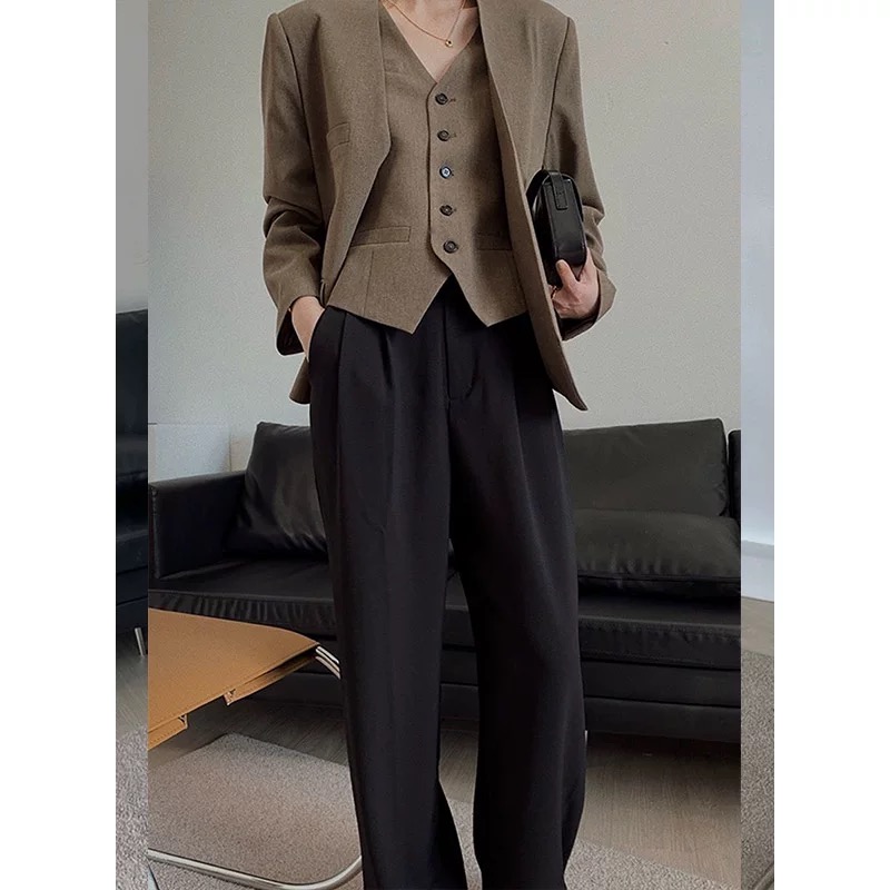 无袖简约气质复古V领马甲