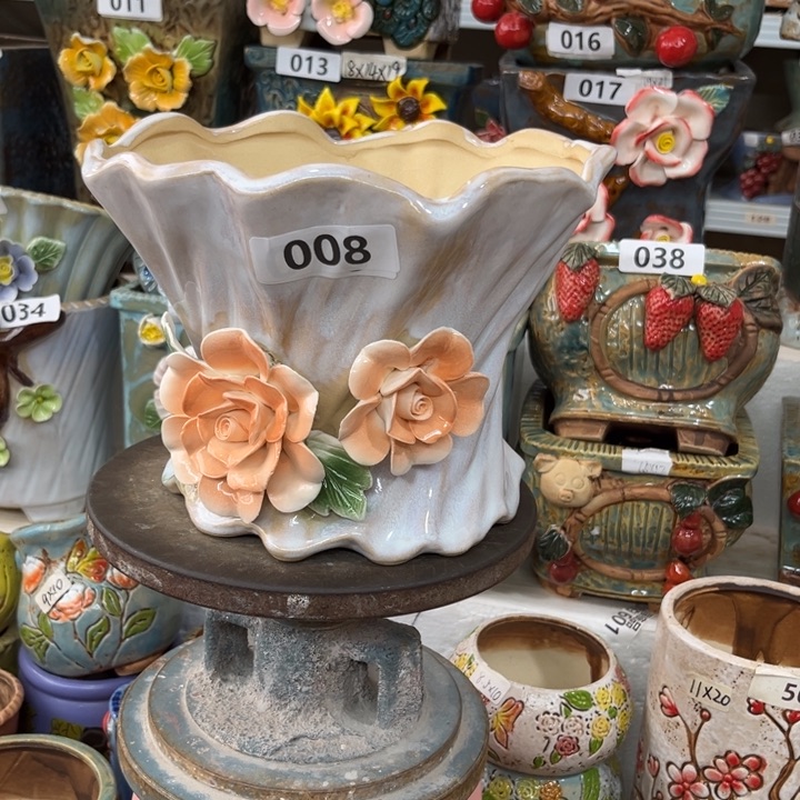 紫砂花盆粗陶材质多肉花盆