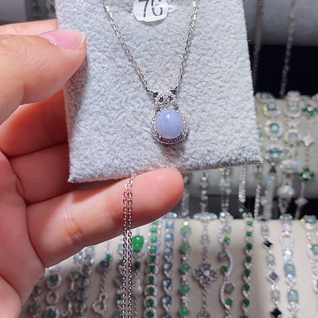 颈饰银S925镶嵌翡翠k j j