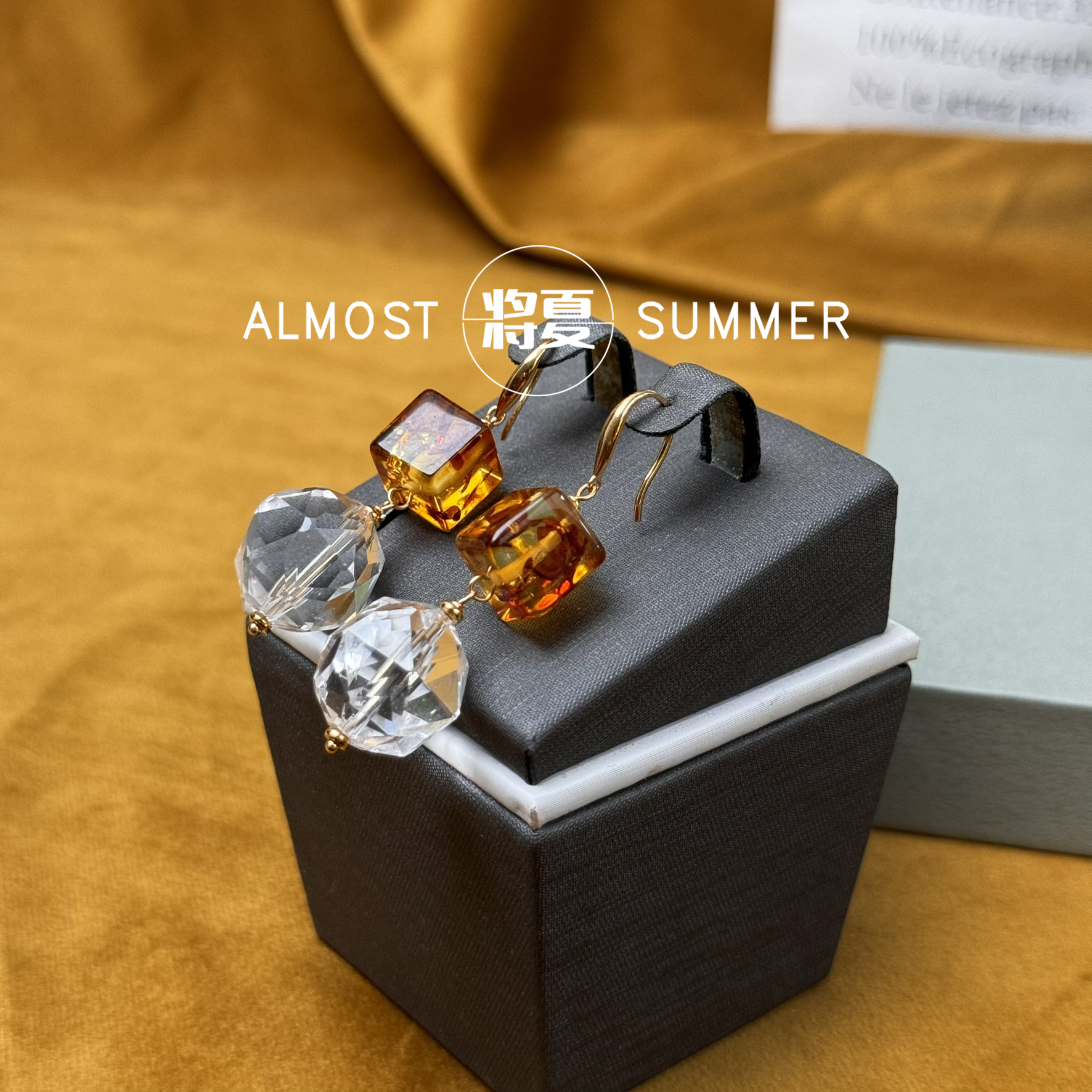 925银耳饰 【金花白水耳钩】将夏