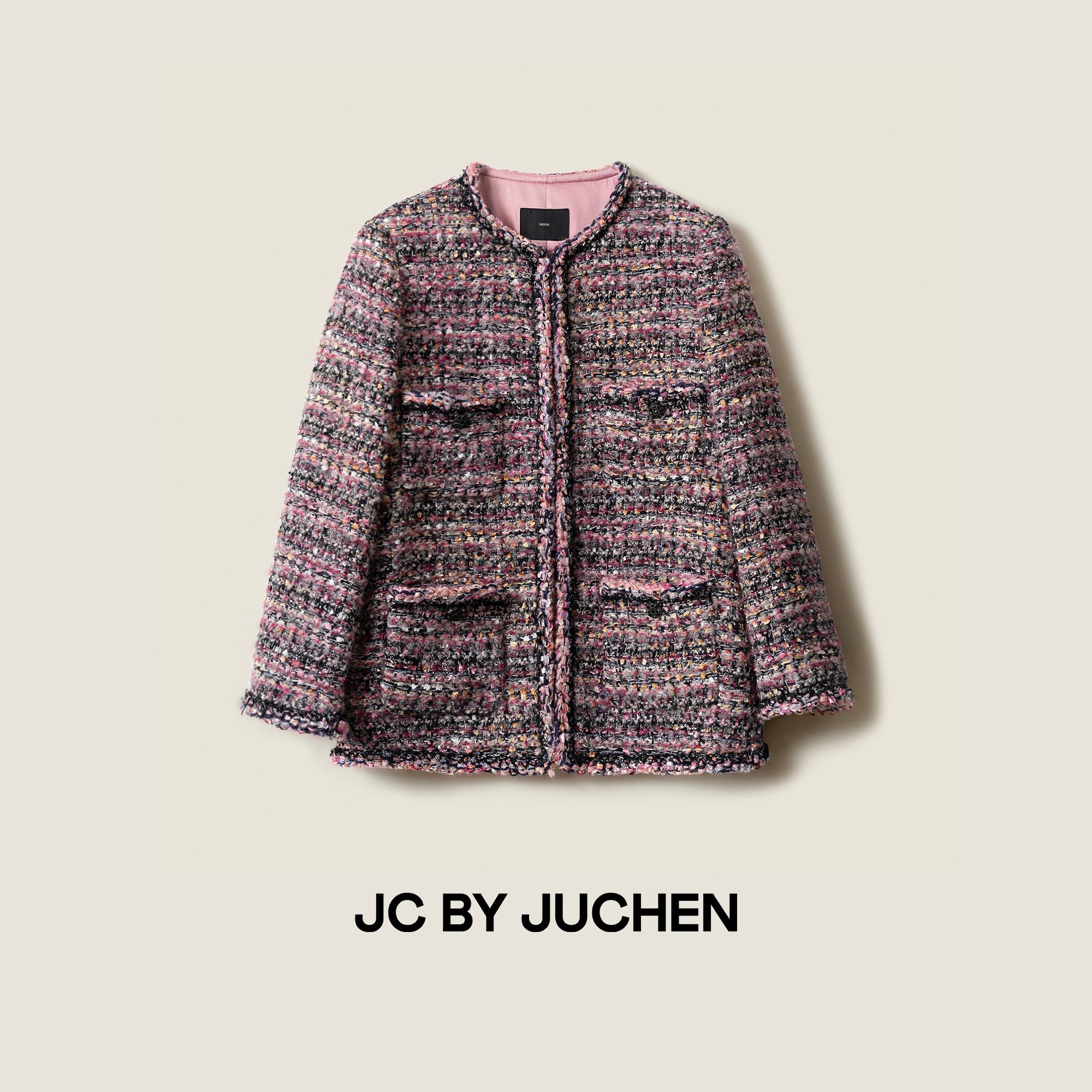 "香缇织梦”御用手工坊斑斓莓金秋冬粗华呢香风外套FW102003-191