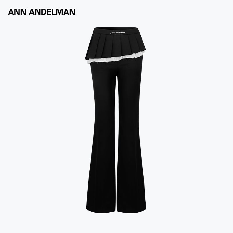 ANN ANDELMAN 2025年新款撞色拼接短裙假两件西装裙裤