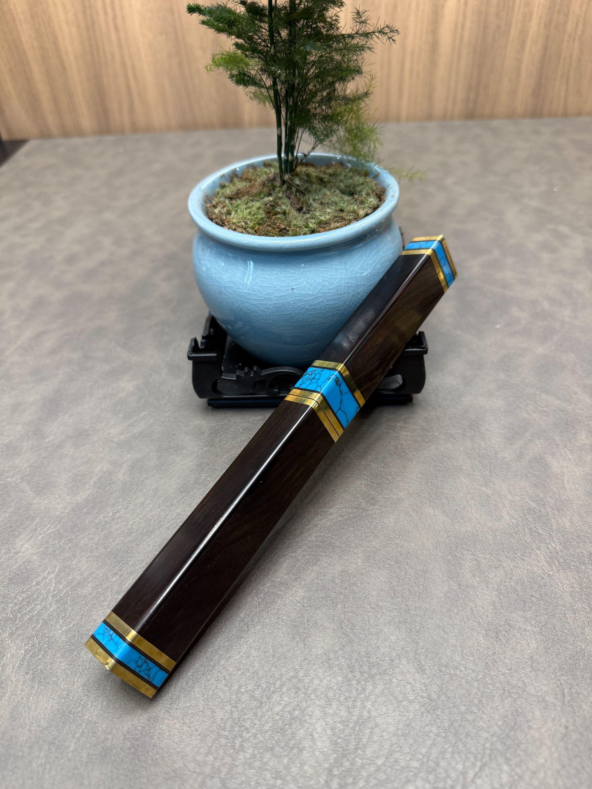 精致手工黑檀木大马士革水果刀