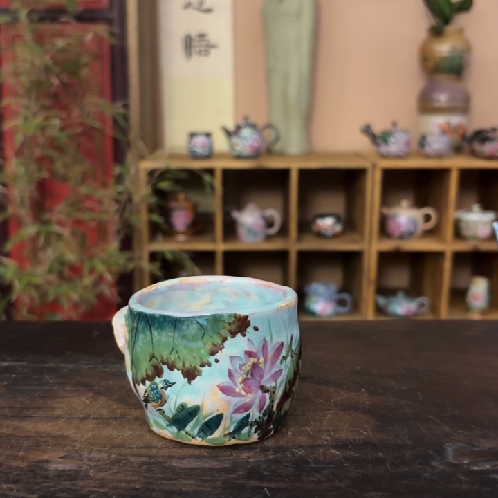 柴烧纯手工手绘陶瓷