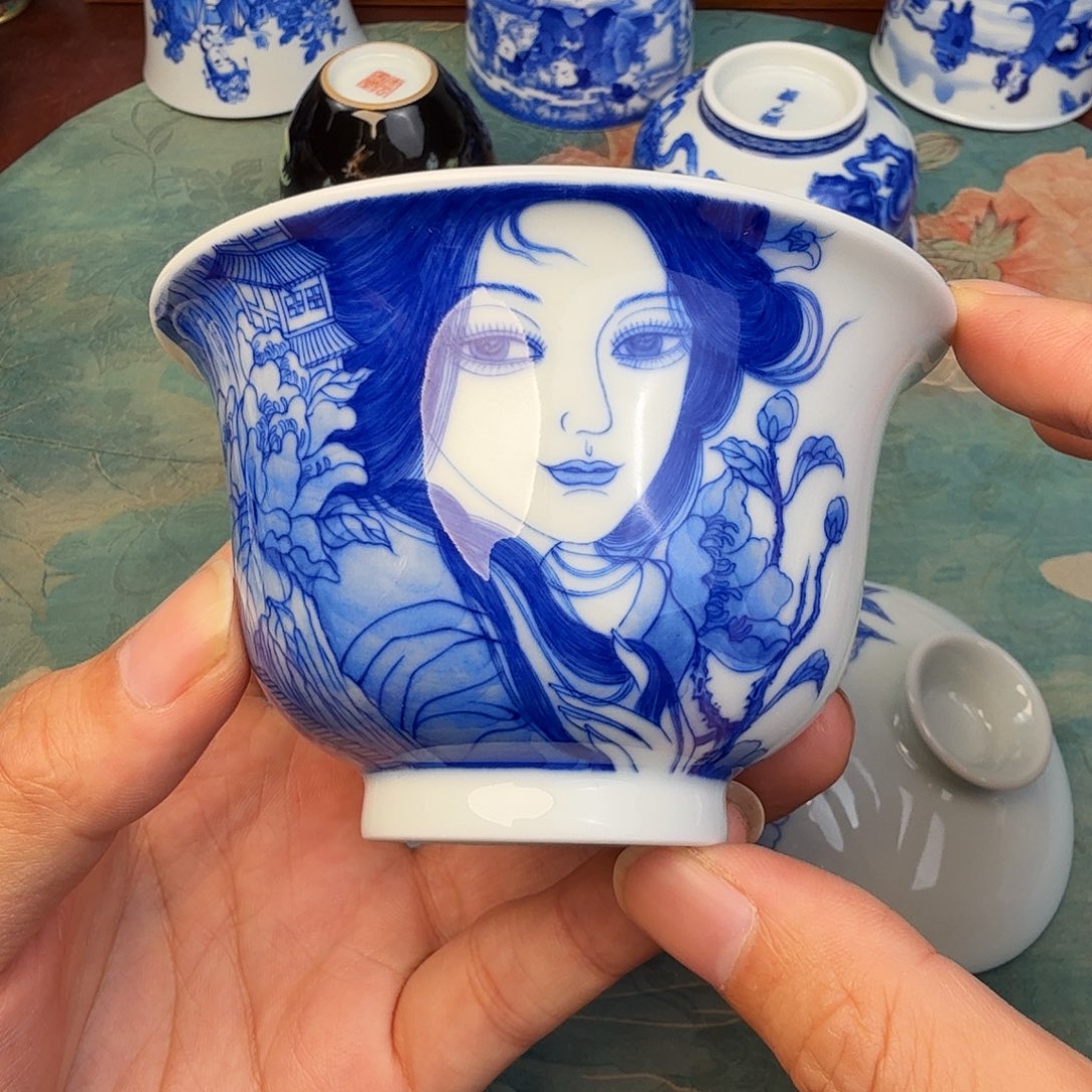 千***然陶现代景德镇全手工全手绘陶瓷