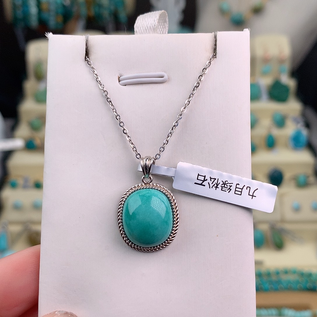 绿松石银S925镶嵌颈饰
