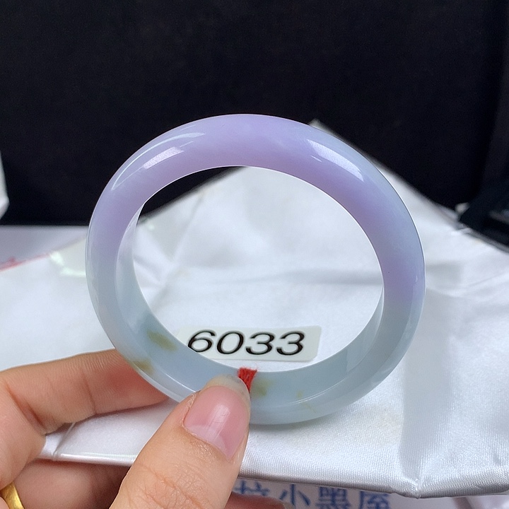 翡翠未镶嵌手镯55圈 宽版紫罗兰