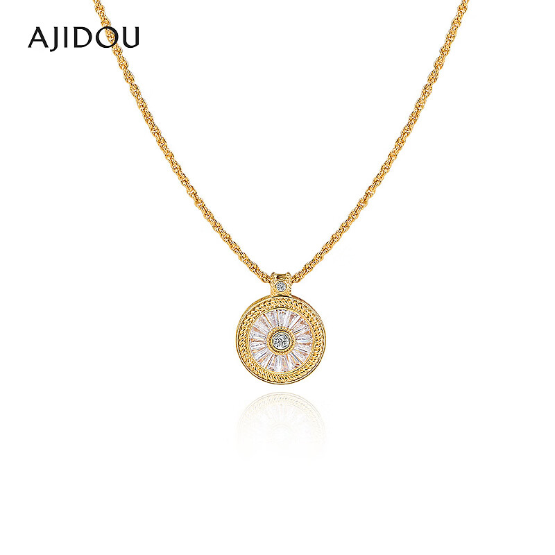 铜合金合成锆石项链 AJIDOU阿吉豆项链女款简约休闲锁骨链短颈链