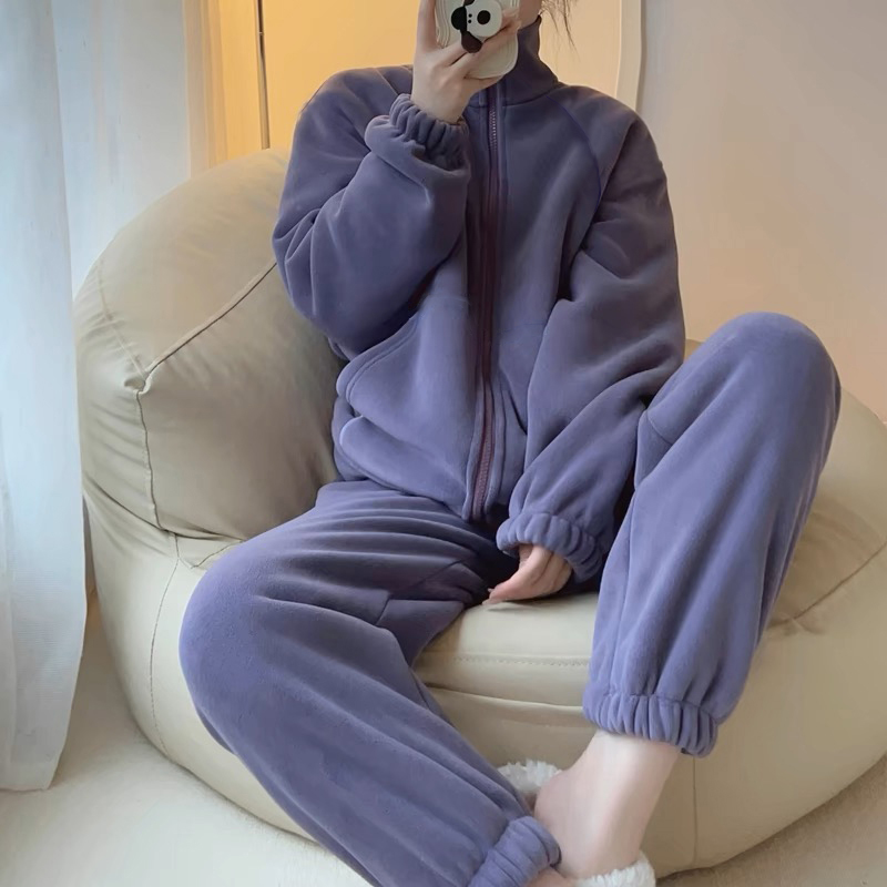 5001/5015小个子定制连帽绒衫卫衣套装加绒加厚保暖束脚裤两件套