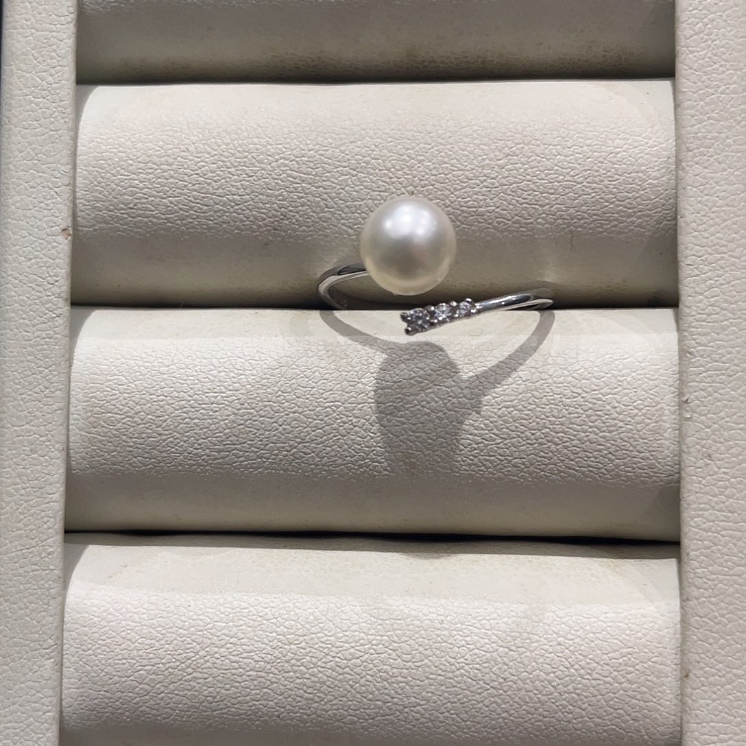 海水珍珠戒指银S925镶嵌