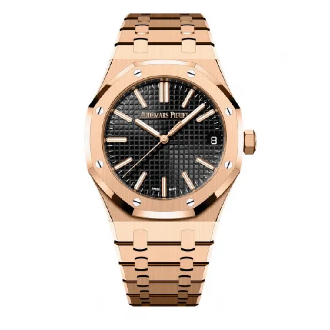 99新 Audemars Piguet/爱彼 23年全套/皇家橡树系列15510OR/黑盘