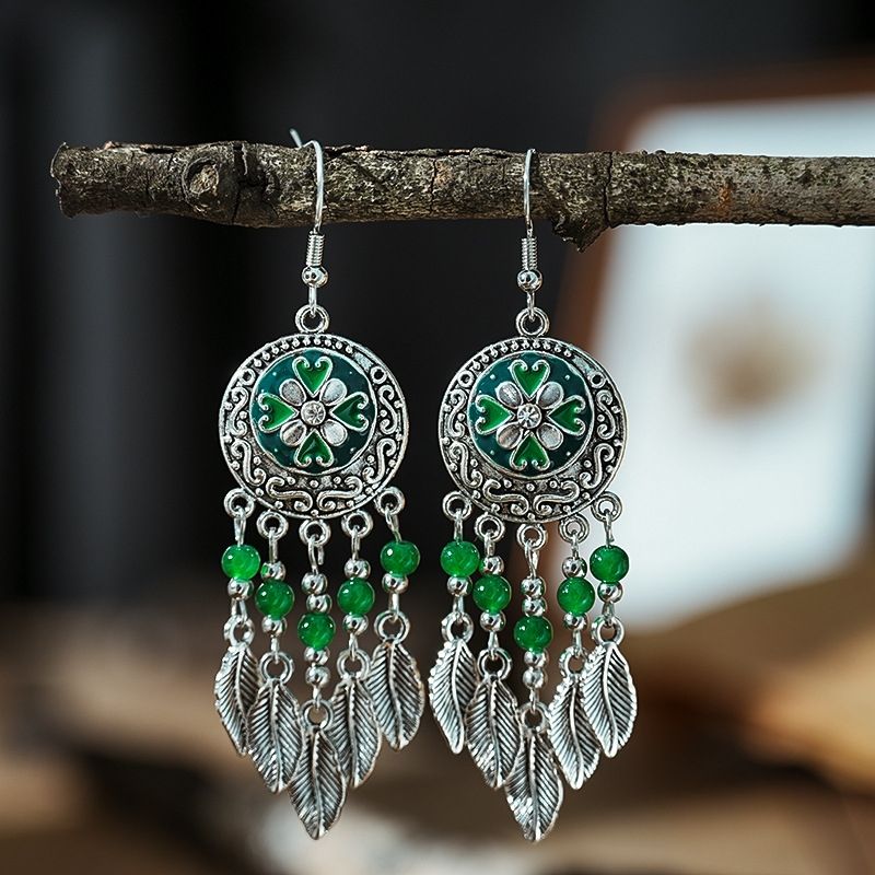 合金珐琅耳饰 波西米亚风民族风复古耳环气质时尚百搭新款A119
