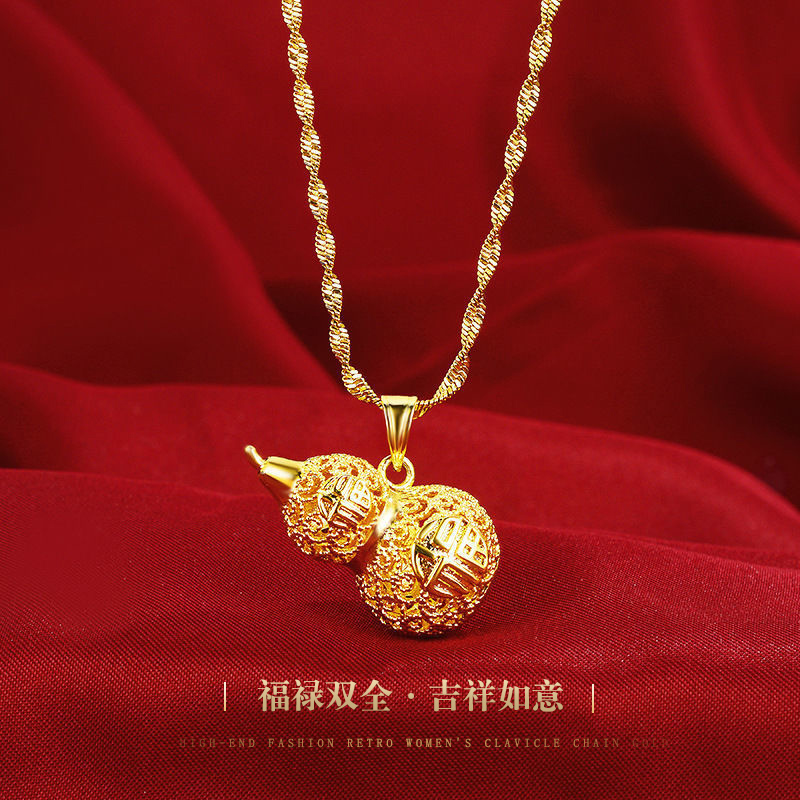 合金项链 合金项链 金色镂空葫芦福禄项链