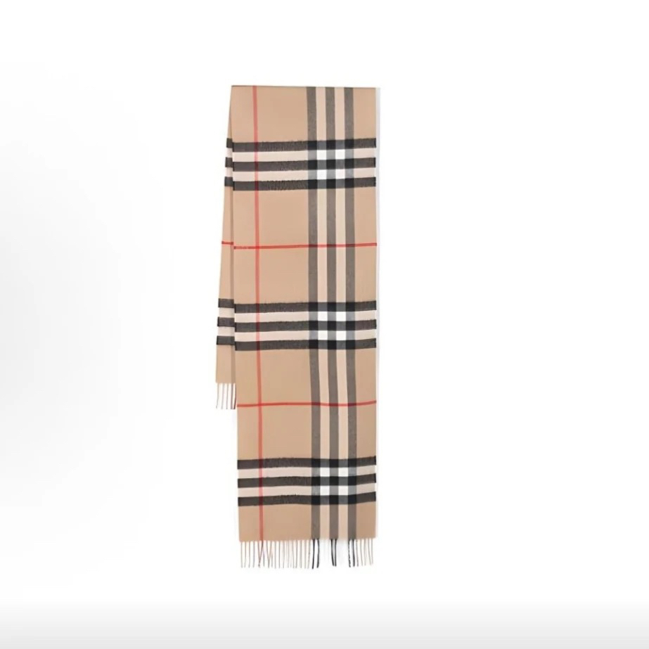 未使用 BURBERRY/博柏利 (仙贝)博柏利 Burberry 米色格纹围巾