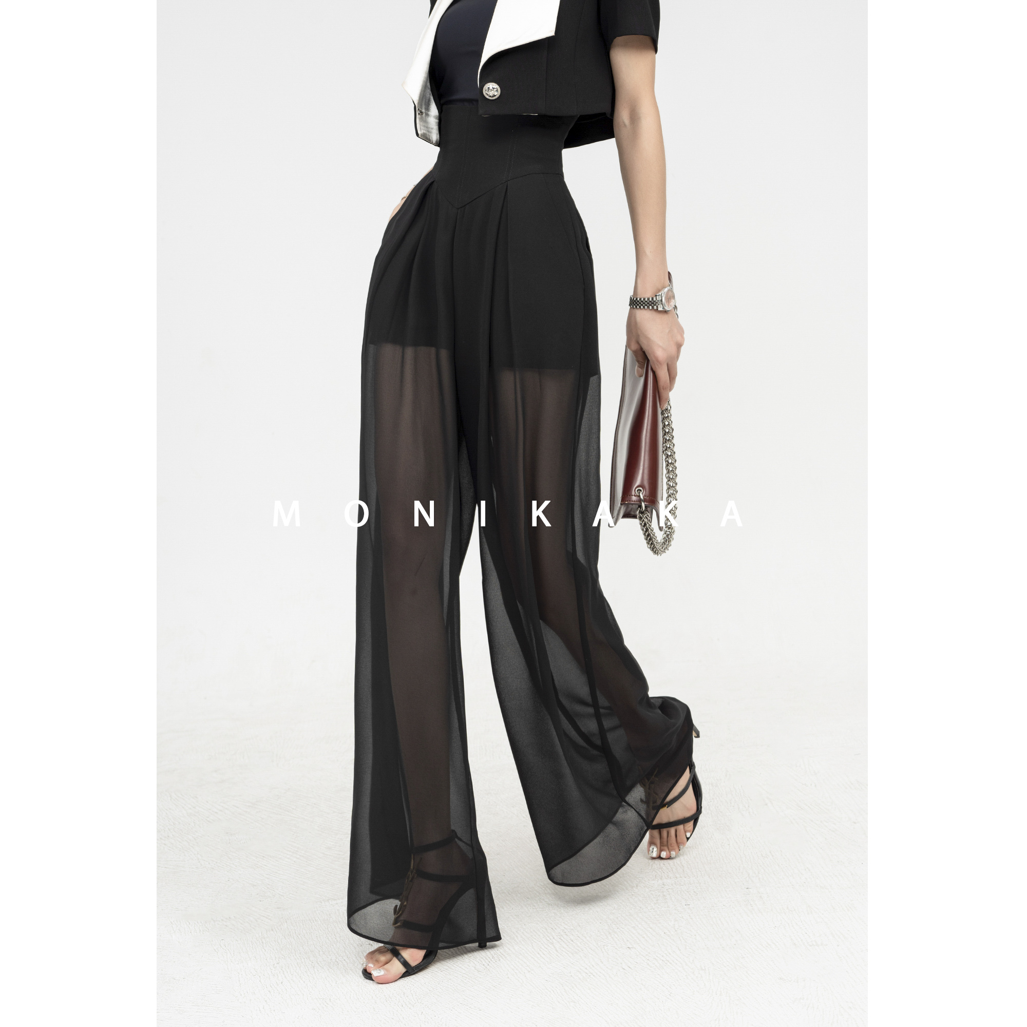 【莫妮卡卡】2025春款时尚百搭设计显瘦减龄休闲显瘦裤子ZJK17862