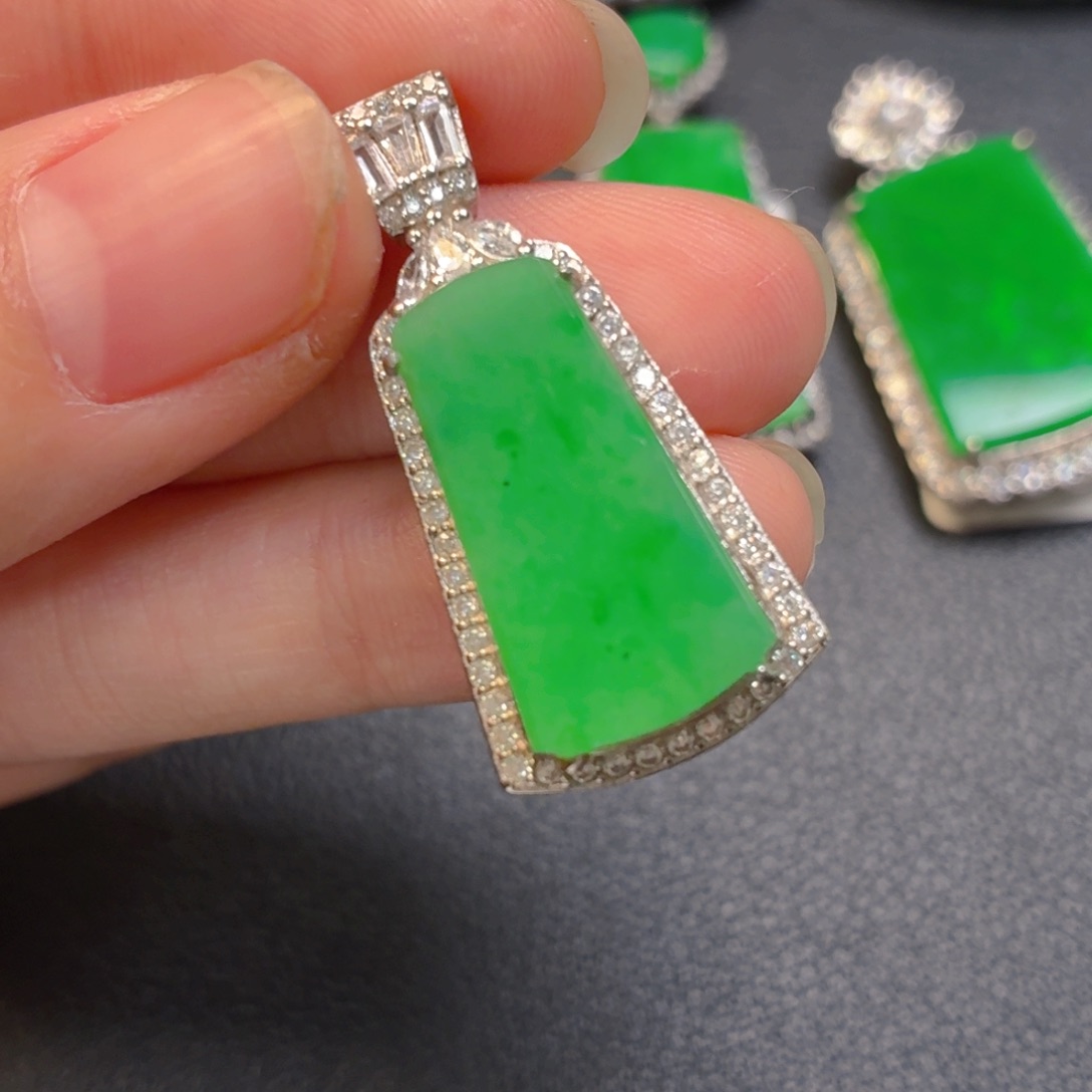 翡翠银S925镶嵌吊坠(不含链)