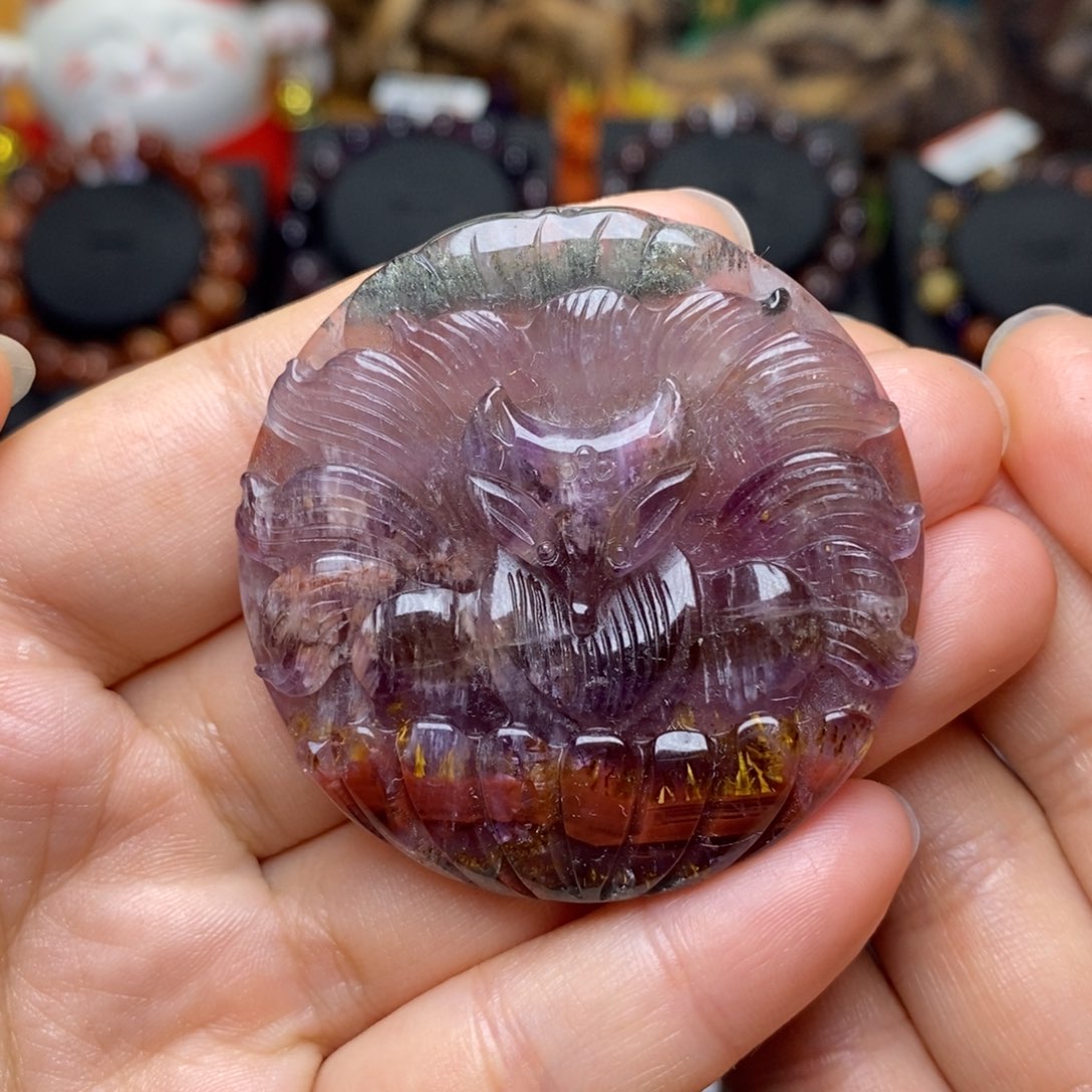 水晶A009极光四色吊坠未镶嵌l*c