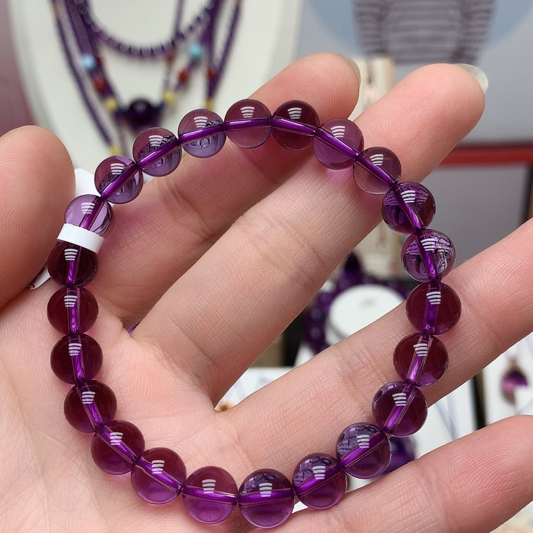 紫晶毕业级手串8m m未镶嵌