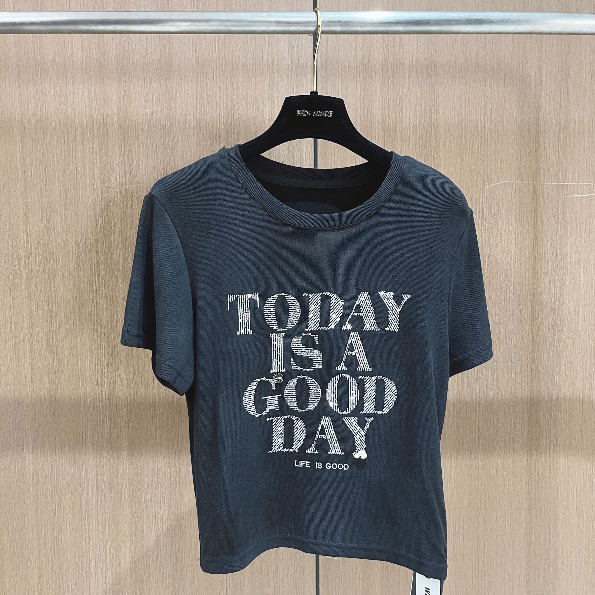 韩式时尚设计感字母圆领修身显瘦短袖T恤上衣