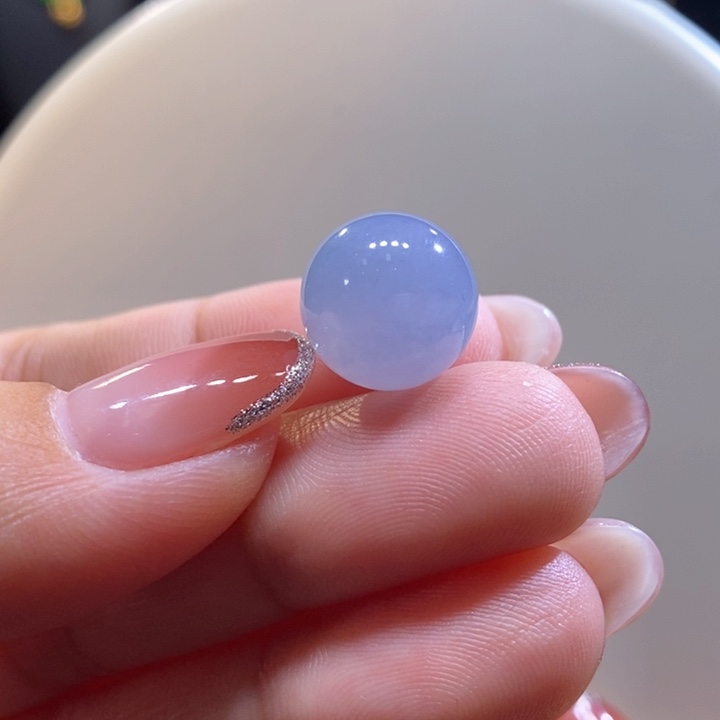 翡翠未镶嵌吊坠(不含链)翡翠冰蓝紫珠