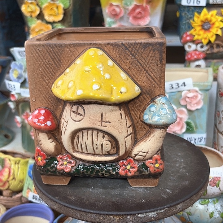 紫砂花盆粗陶材质多肉花盆