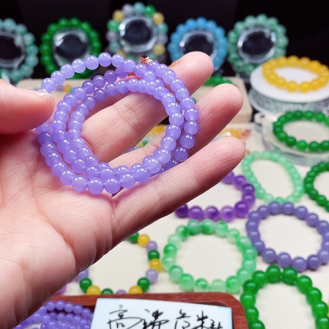 翡翠未镶嵌颈饰卡6翡翠珠链男女款05