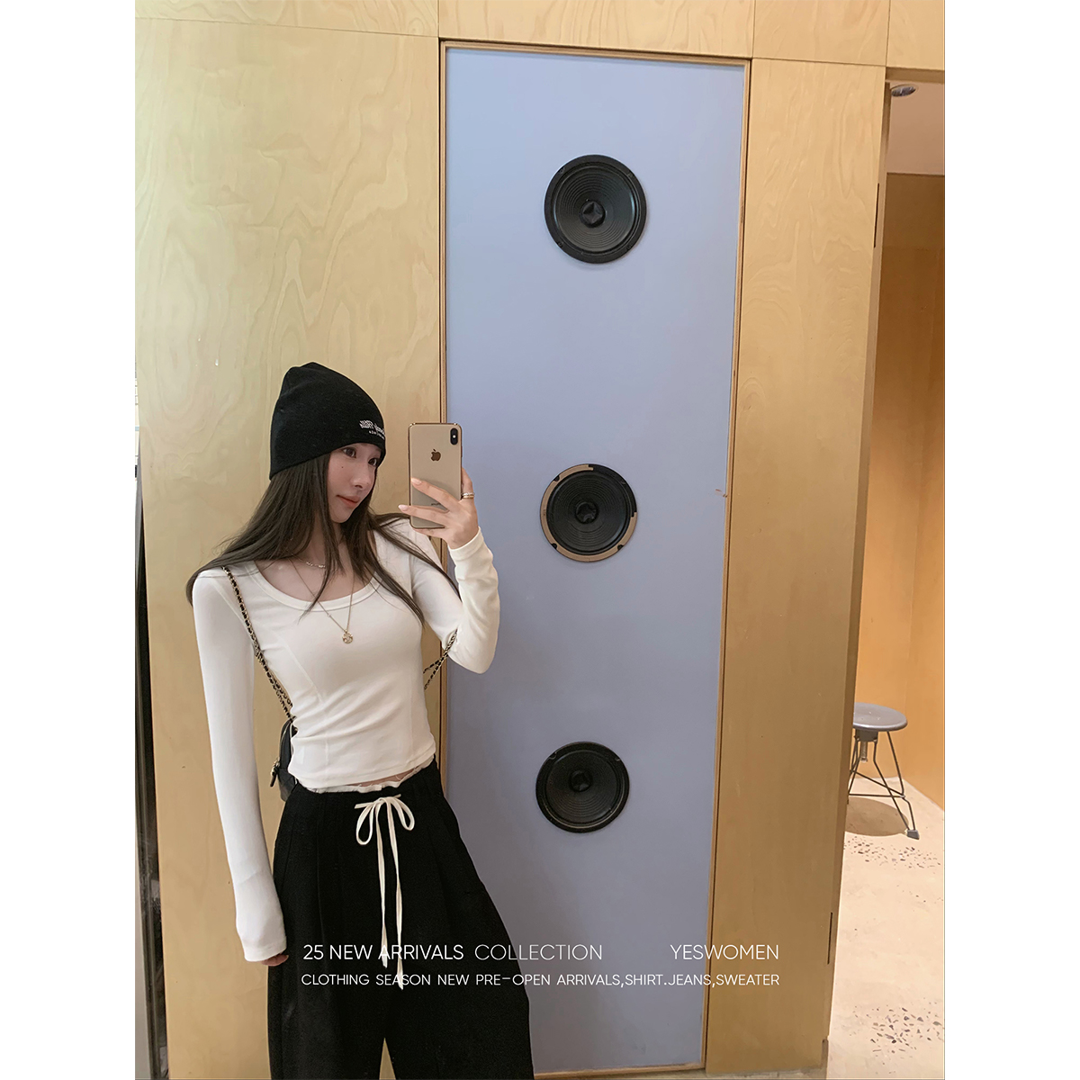 YESWOMEN【DA】人鱼线德绒T·多色U领修身打底XYF7158B3788