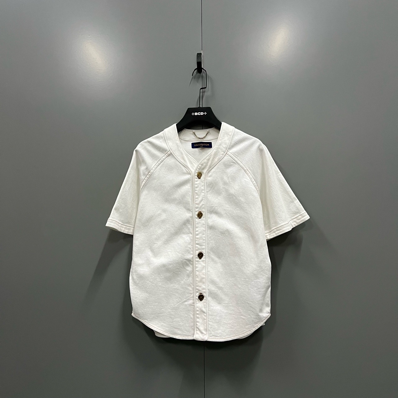 95新 LouisVuitton/路易威登 （jp）205白色老花棒球衬衫 M码