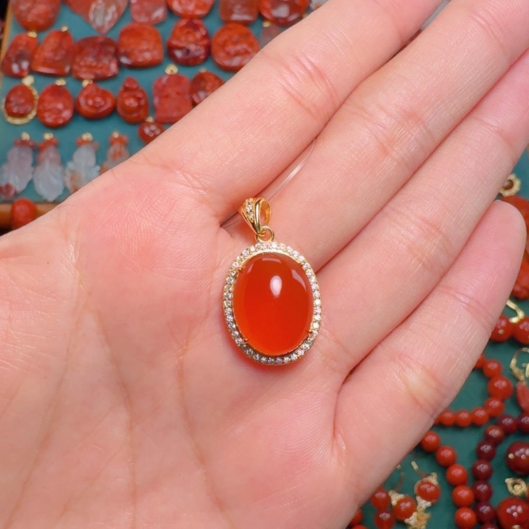 南红玛瑙南红银S925镶嵌