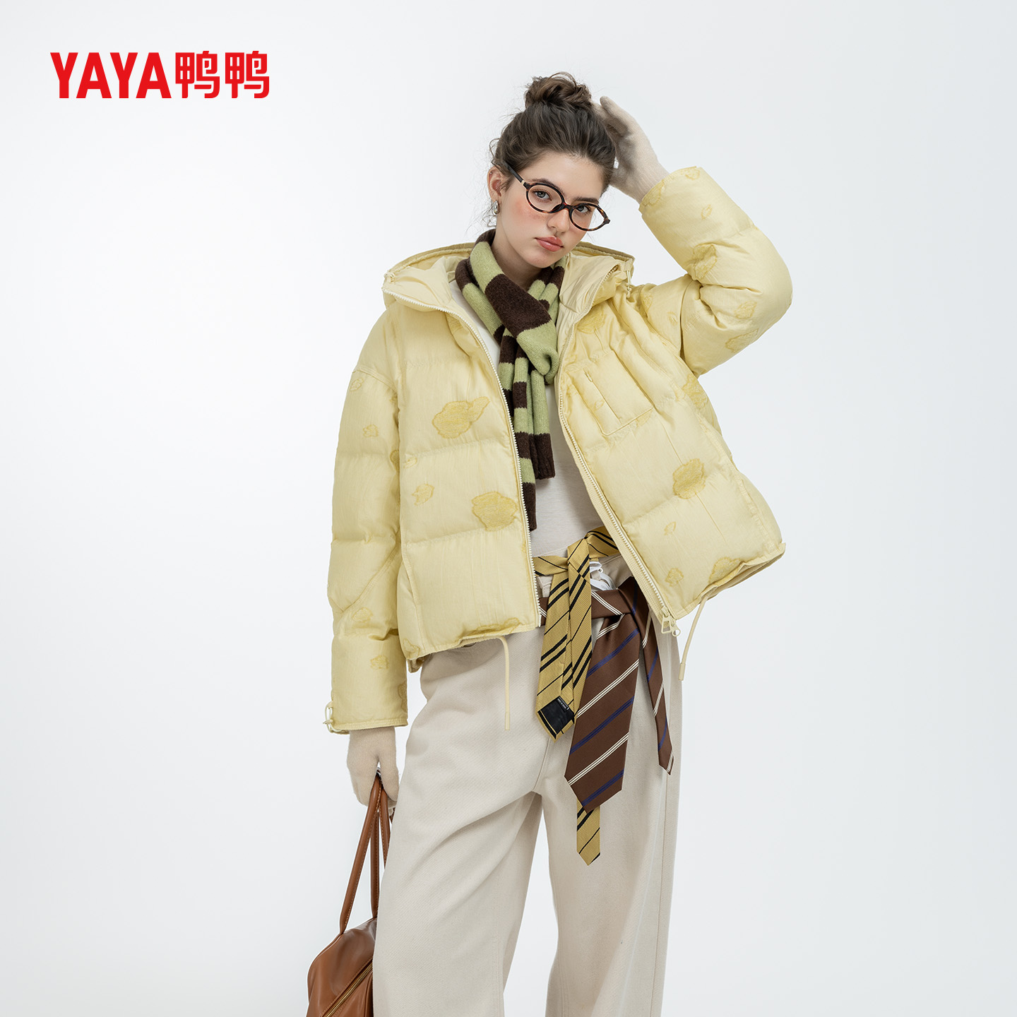 YAYA/鸭鸭羽绒服女款爆款2025新款正品新国标90绒时尚高级外套