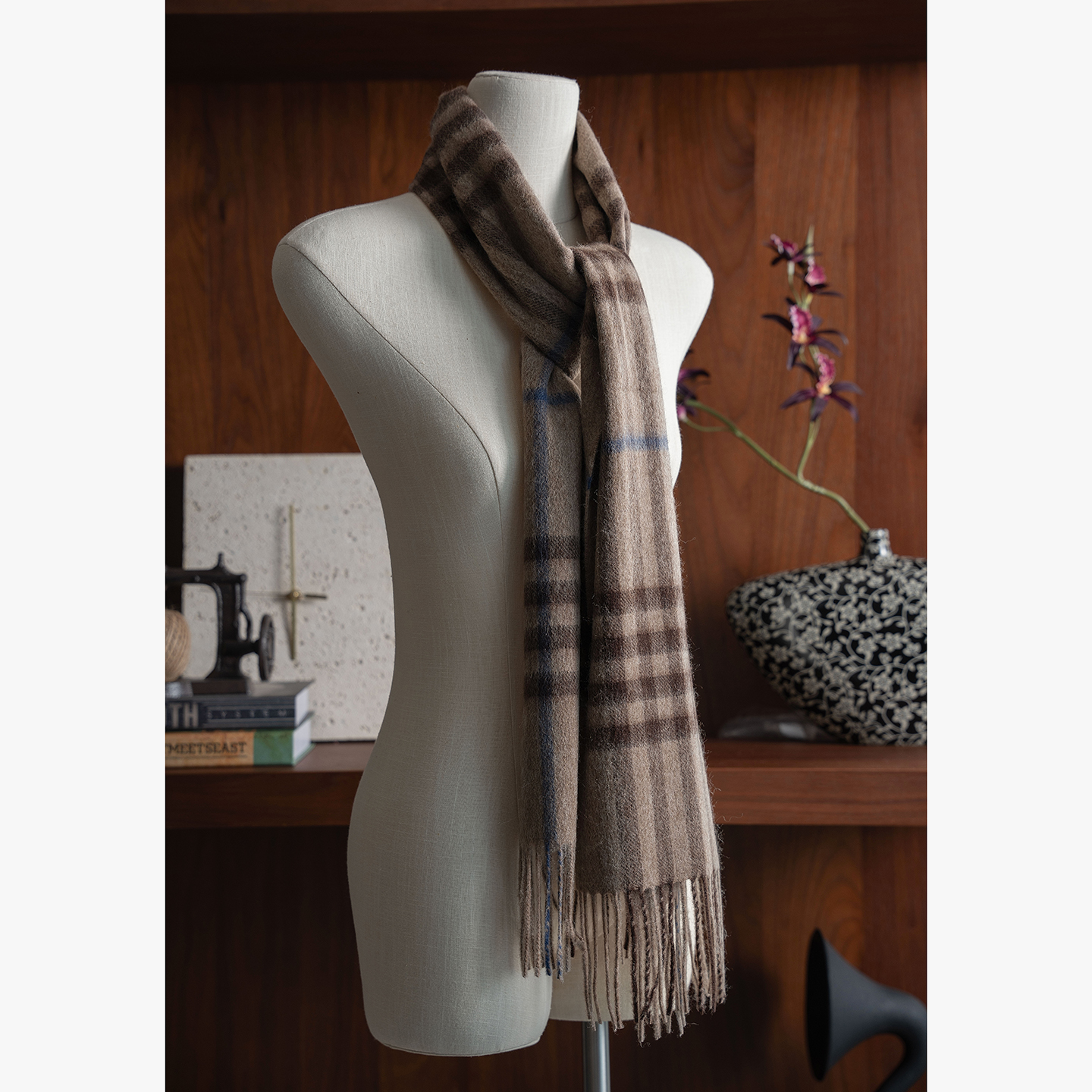 【苏格兰记忆】搭配神器 （粉丝福利）全羊毛长款色织拉毛冬围巾