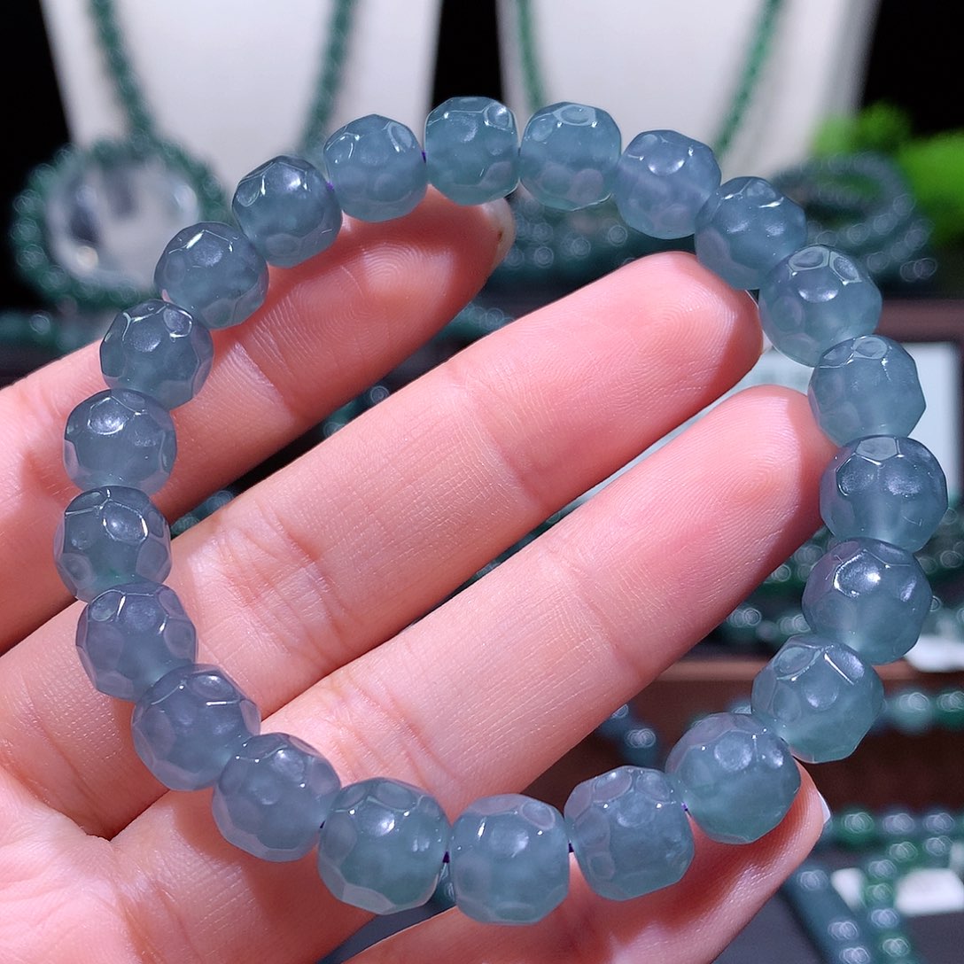 翡翠未镶嵌手链天然a货翡翠手串9.7