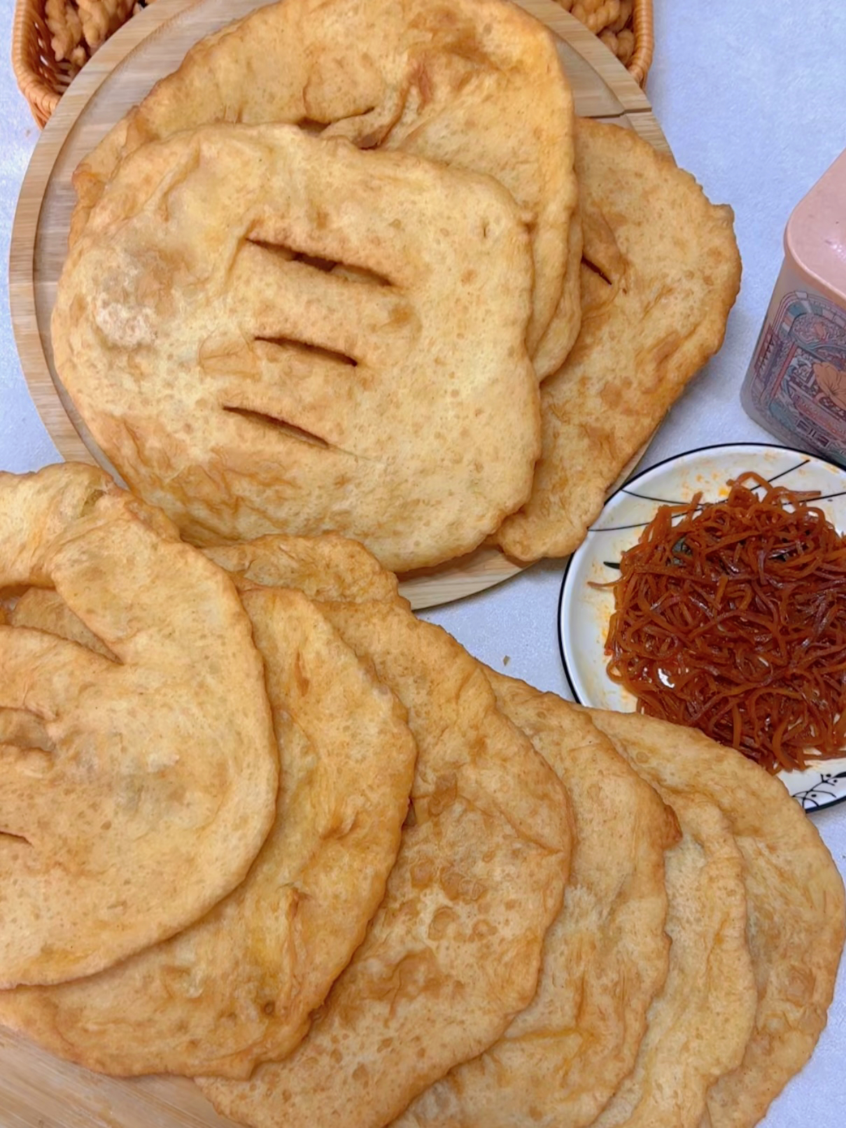 【实惠】老北京特色传统手工炸油饼正宗老味道12张还送两包咸菜