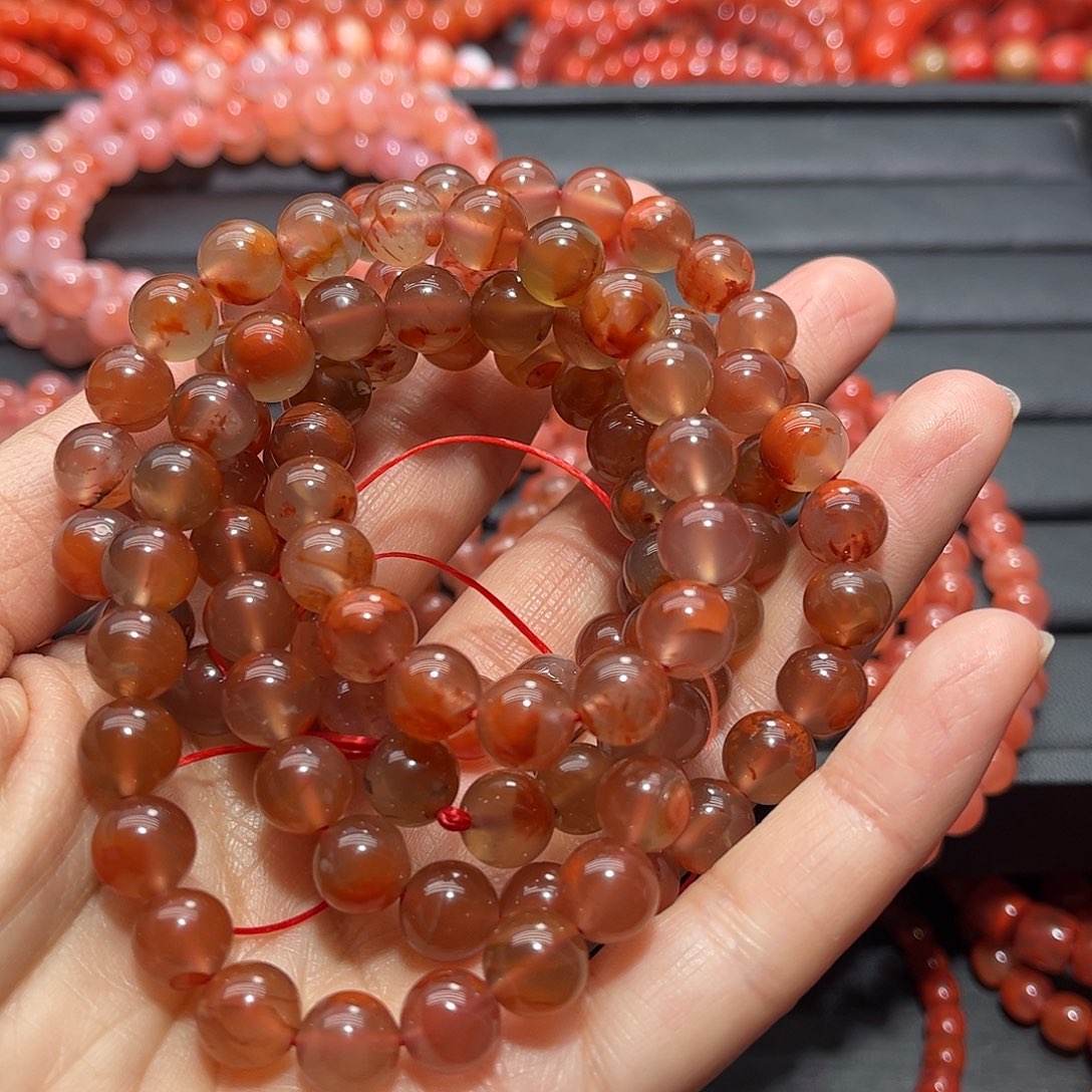 南红玛瑙手链未镶嵌凶***石